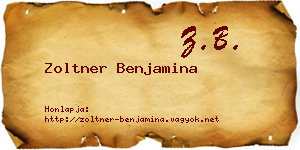 Zoltner Benjamina névjegykártya